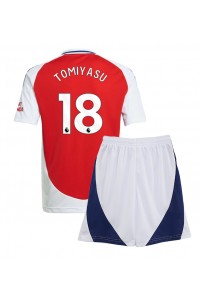 Fotbalové Dres Arsenal Takehiro Tomiyasu #18 Dětské Domácí Oblečení 2024-25 Krátký Rukáv (+ trenýrky)